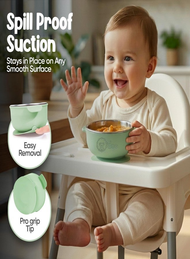 o'doe Baby Bowls – Stainless Steel Baby Feeding Bowls with Suction | Non-Slip Toddler Bowls for Self Feeding | BPA-Free Kids Bowls for Baby Food | Stainless Steel Bowls Kids - Image 5